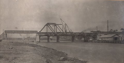 South Kensington to West Footscray. Maribyrnong River bridge general views, 1928