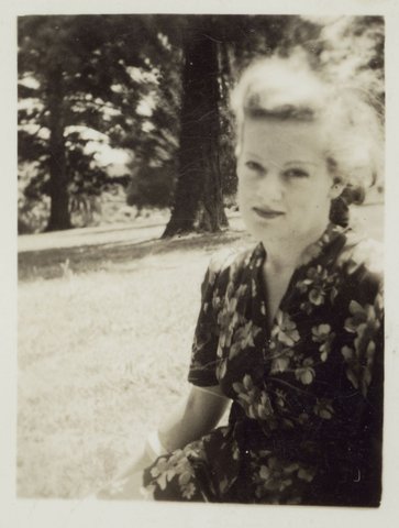 Joy Hester in Fitzroy Gardens, Melb '42, 1942