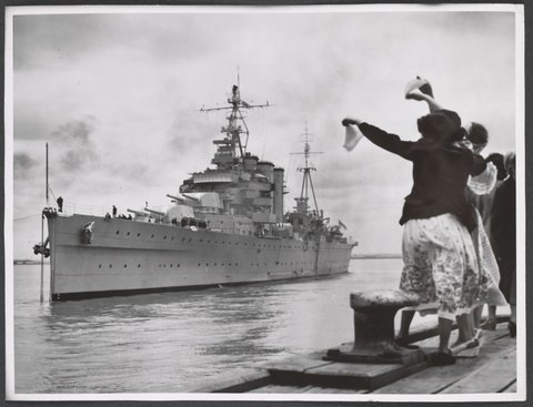 H.M.A.S. Australia leaves Williamstown, 1948–53
