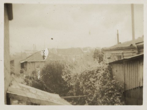 View from our window at Agnes St. Jolimont - looking at city 1943