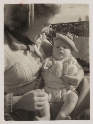 Sweeney and I [Joy Hester] Balcony, Robe St., St. Kilda, 1945–46