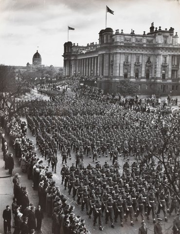 Victory Day march in Melbourne, 1943–49