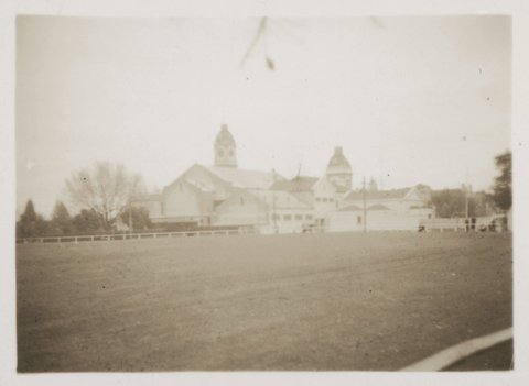 Malvern Cricket Ground and T. [Town] Hall. Melb. 1942
