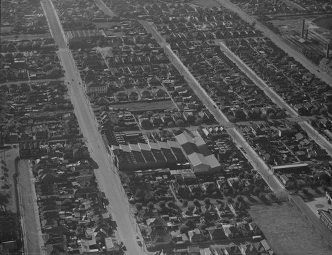 Aerial view of Gordon Bros. factory, Melbourne, 1946