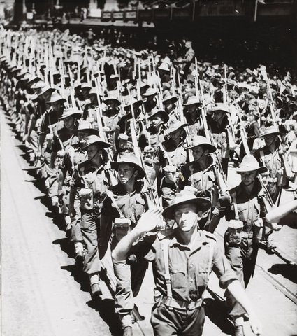 17th Brigade marching through Melbourne, c. 1943