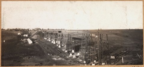Albion to Broadmeadows - general view of Moonee Ponds Creek viaduct, 1927–28