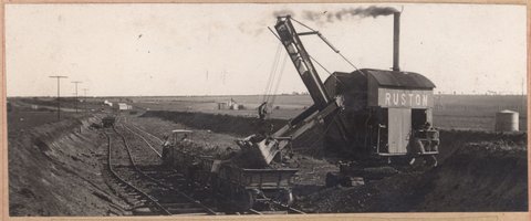 Albion to Broadmeadows - earthworks for culvert at Spring Gully, 1927–29