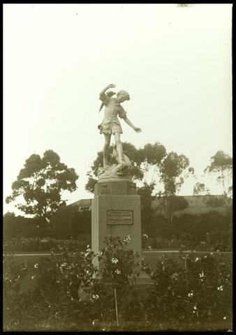 Sculpture, possibly of Peter Pan, presented to the City of Melbourne by Alderman C.(?) E. Jeffries, 1880–1938