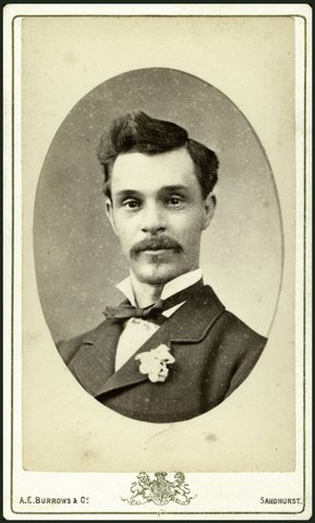 Portrait photographs by A.E. Burrows & Co., Melbourne Portrait Rooms, Sandhurst, Vic, 1881–84