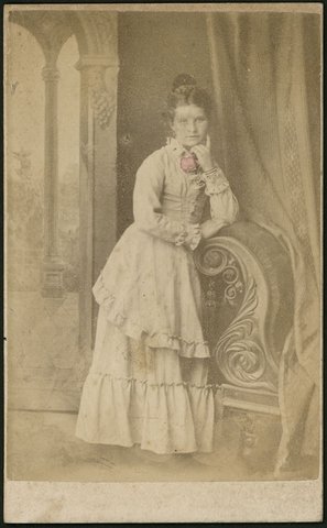 Studio portrait of young lady by William Hall, Fitzroy, Victoria, 1875–86