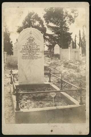 Burial site of David Williams, Coburg Cemetery, c. 1887