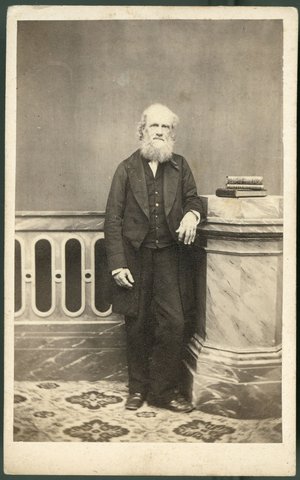 Studio portrait of unidentified elderly man, St. Kilda, Victoria, 1865–67