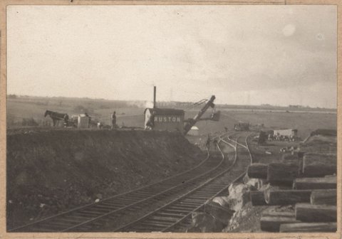 Albion to Broadmeadows - earthworks for culvert at Spring Gully, 1927–29