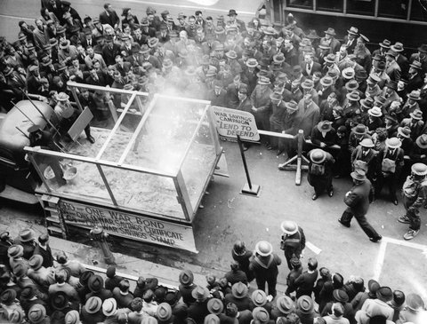 Fire Brigade & A.R.P. i.e. Air Raid Precautions demonstration in connection with the War Savings Week in Collins St, 1939–45