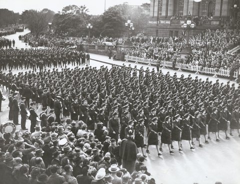 Victory Day march in Melbourne, c. 1946