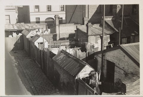 Fitzroy. Back yards of five houses, c. 1935