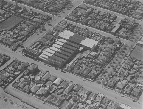 Aerial view of Gordon Bros. factory, Melbourne, 1946