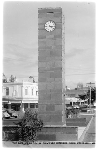 GRIMWADE MEMORIAL CLOCK, [MAIN STREET], FRANKSTON, VIC, 1920–54