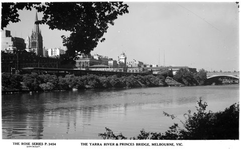 The Yarra River & Princes Bridge, Melbourne, Vic, 1920–54