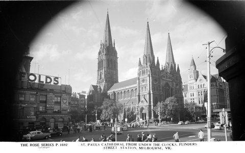 St. Paul's Cathedral From Under The Clocks, Flinders Street Station, Melbourne, Vic, 1920–54