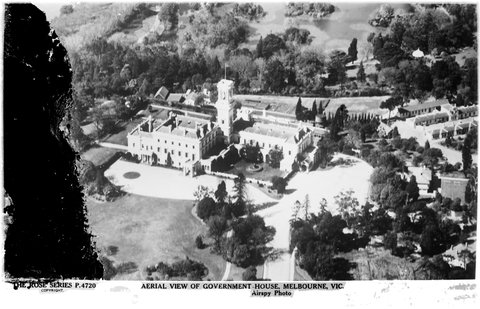AERIAL VIEW OF GOVERNMENT HOUSE, MELBOURNE, VIC, 1920–54