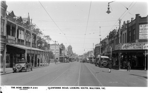 Glenferrie Road, Looking South, Malvern, Vic, 1920–54