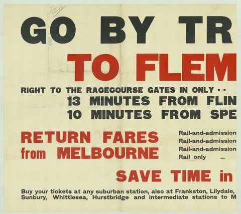 Go by train to Flemington...!, 1935–42