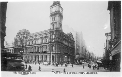 "POST OFFICE and BOURKE STREET, MELBOURNE.", 1920–54