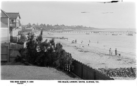 The Beach, Looking South, Elwood, Vic, 1920–54