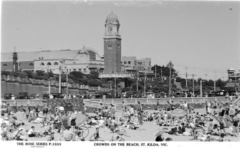 Crowds On The Beach, St. Kilda, Vic, 1920–54