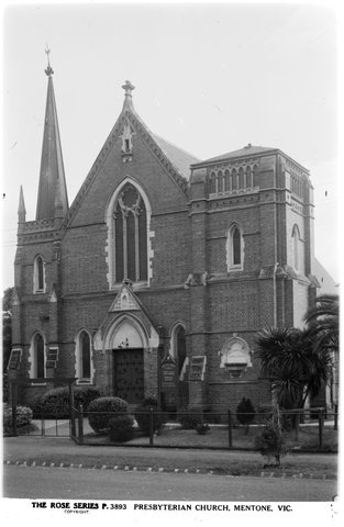THE PRESBYTERIAN CHURCH, MENTONE, VIC, 1920–54