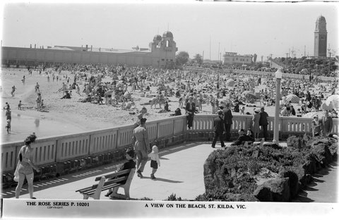 A VIEW ON THE BEACH, ST. KILDA, VIC, 1920–54