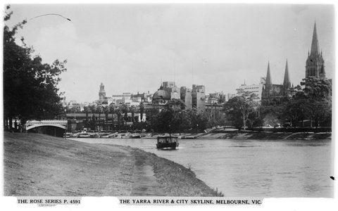 THE RIVER & CITY SKYLINE, MELBOURNE, VIC, 1920–54