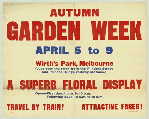 Autumn garden week - April 5 to 9 - Wirth's Park Melbourne, 1935–42