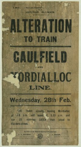 Alteration to train - Caulfield and Mordialloc line - Wednesday 28th Feb, 1935–42