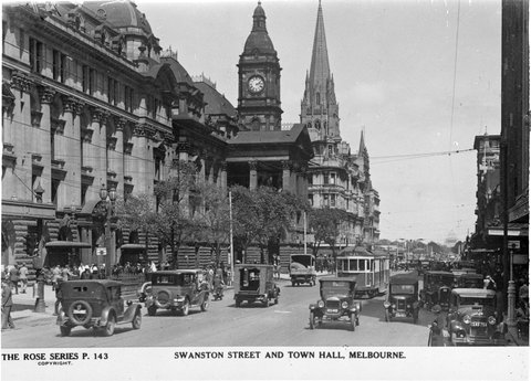Swanston Street And Town Hall, Melbourne, 1920–54