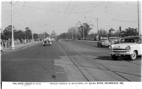 PRINCES BRIDGE & BEAUTIFUL ST. KILDA ROAD, MELBOURNE, VIC, 1920–54