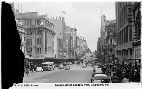 BOURKE STREET LOOKING WEST, MELBOURNE, VIC, 1920–54