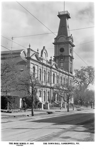 The Town Hall, Camberwell, Vic, 1920–54