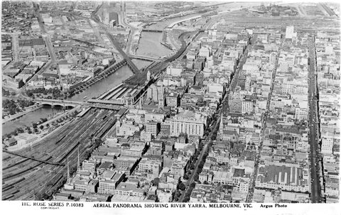 AERIAL PANORAMA SHOWING YARRA, MELBOURNE, VIC, 1920–54