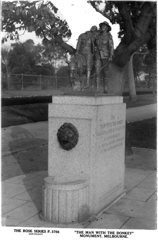 "THE MAN WITH THE DONKEY" MONUMENT, MELBOURNE, VIC, 1920–54