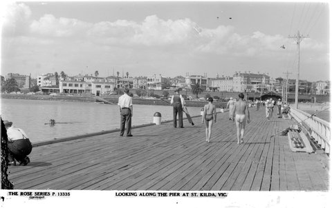 LOOKING ALONG THE PIER AT ST. KILDA, VIC, 1920–54