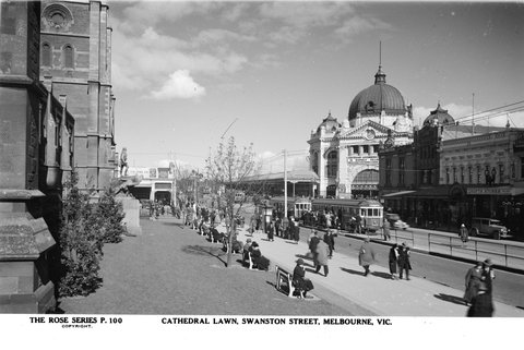 Cathedral Lawn, Swanston Street, Melbourne, Vic, 1920–54