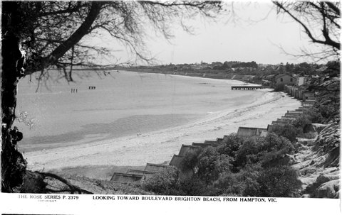 Looking Toward Boulevard Brighton Beach, From Hampton, Vic, 1920–54