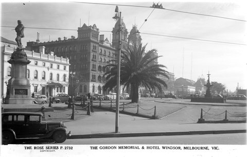 The Gordon Memorial & Hotel Windsor, Melbourne, Vic, 1920–54