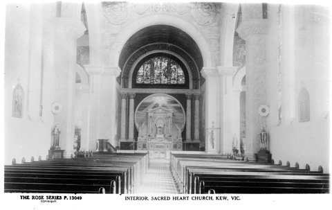 INTERIOR, SACRED HEART CHURCH, KEW, VIC, 1920–54