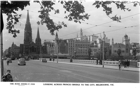 Looking Across Princes Bridge To The City, Melbourne, Vic, 1920–54