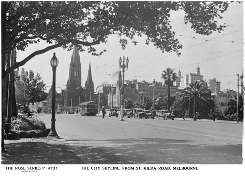 "LONSDALE STREET, MELBOURNE ; THE CITY SKYLINE FROM ST. KILDA ROAD, MELBOURNE", 1920–54