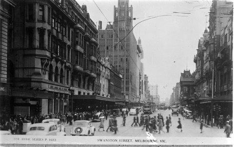 Swanston Street, Melbourne, Vic, 1920–54