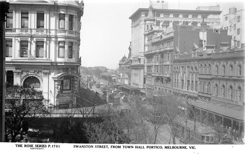 Swanston Street, From Town Hall Portico, Melbourne, Vic, 1920–54
